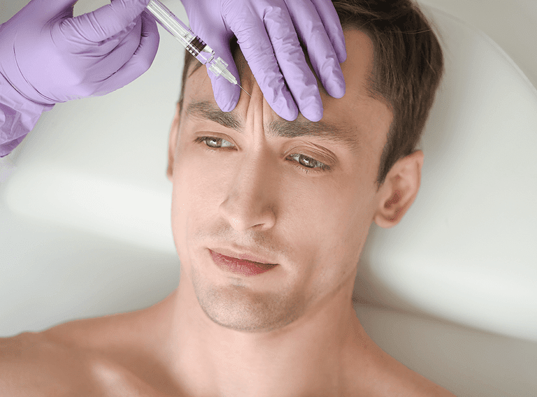 Man receiving a Botox treatment